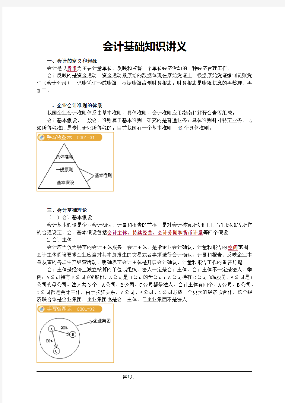 会计基础知识讲义