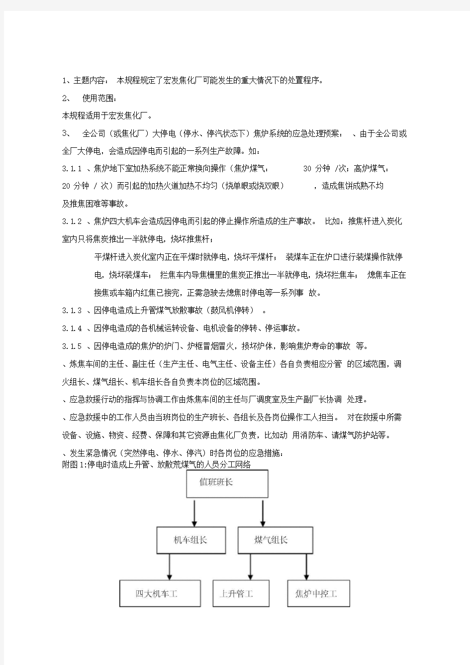 焦化厂应急预案