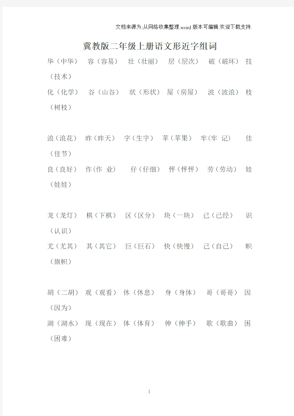 多音字、形近字组词