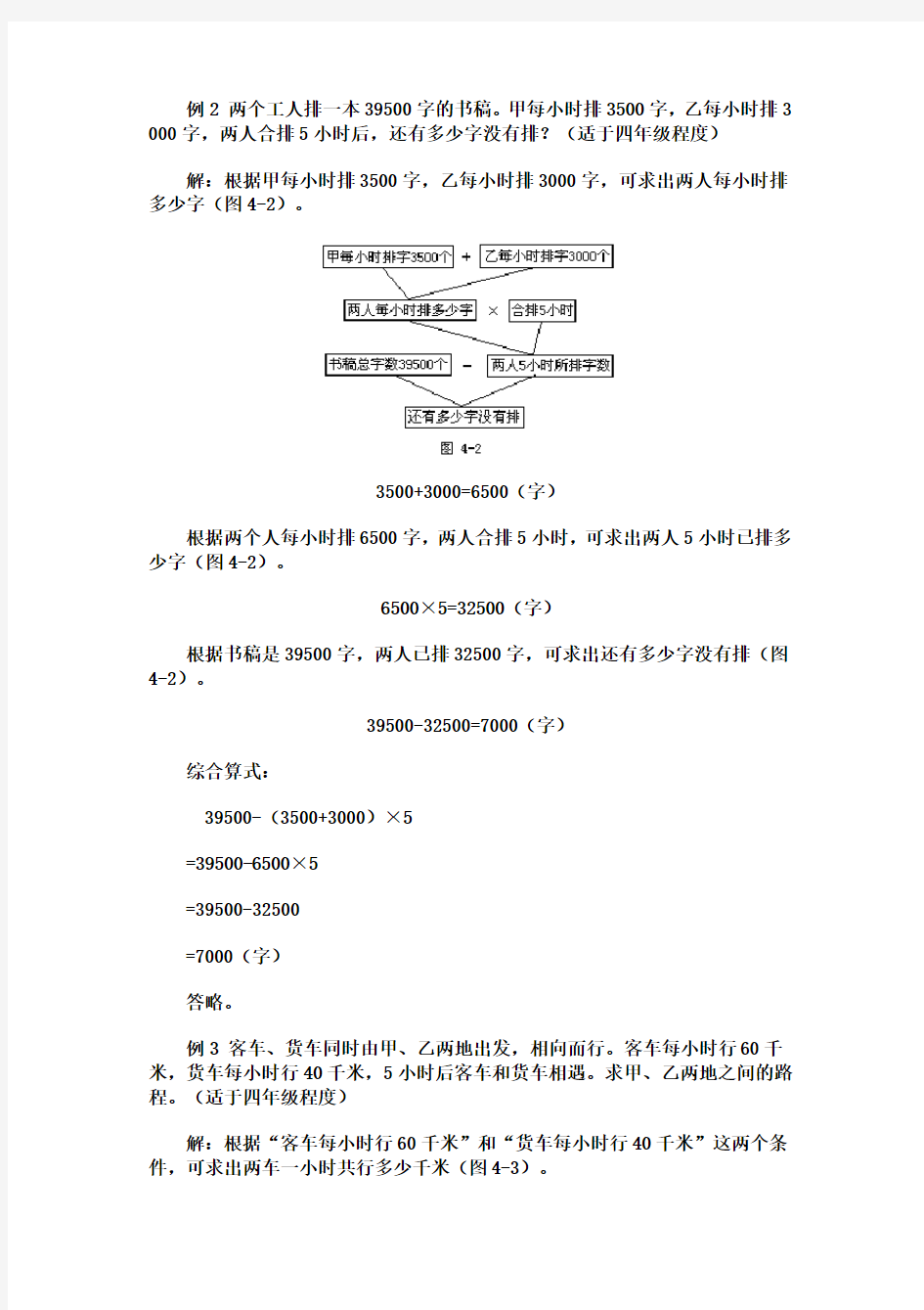 小学数学安咯可解题方法第四讲    综合法