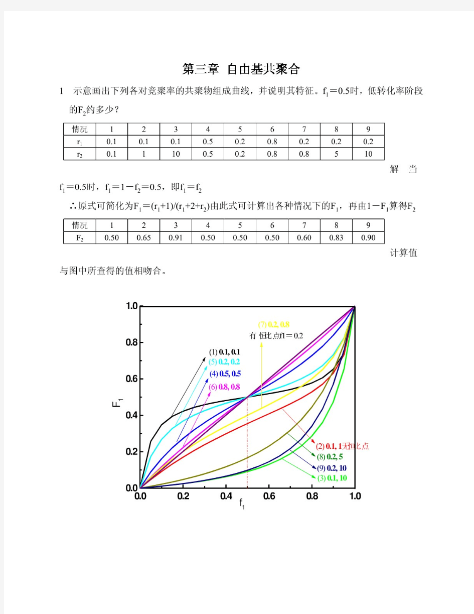 高分子化学习题答案(潘祖仁第三版)第三章