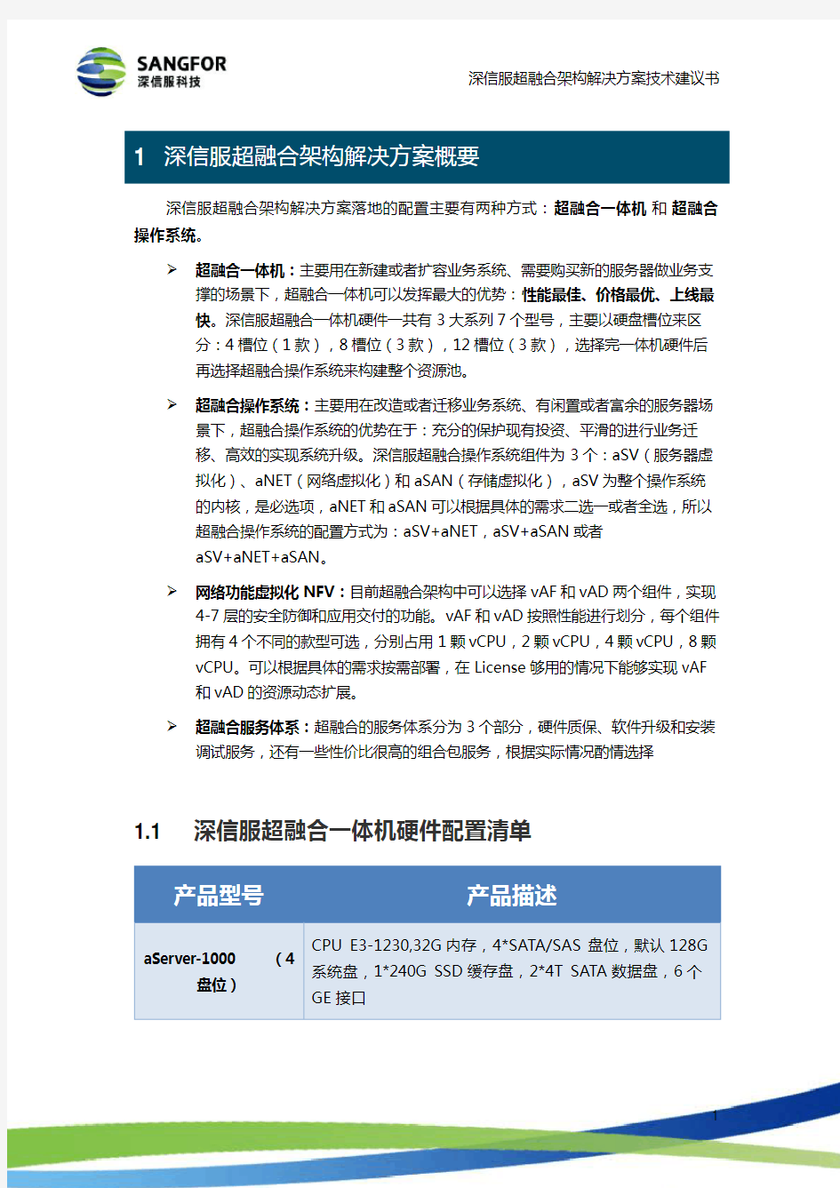 深信服超融合方案产品概要