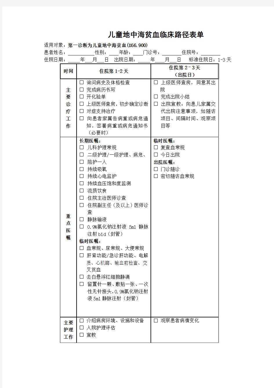 地中海贫血D56.900