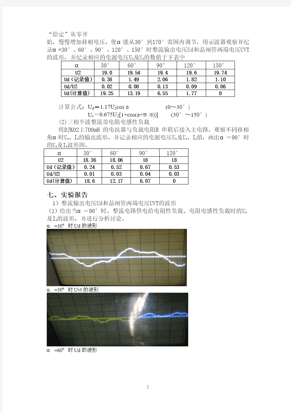 电力电子专业技术实验报告