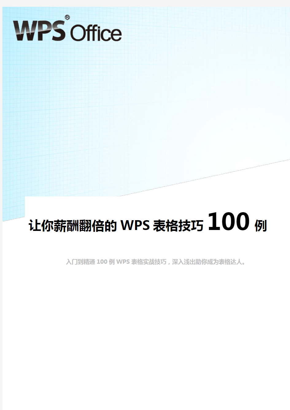 经典WPS表格教程技巧100例