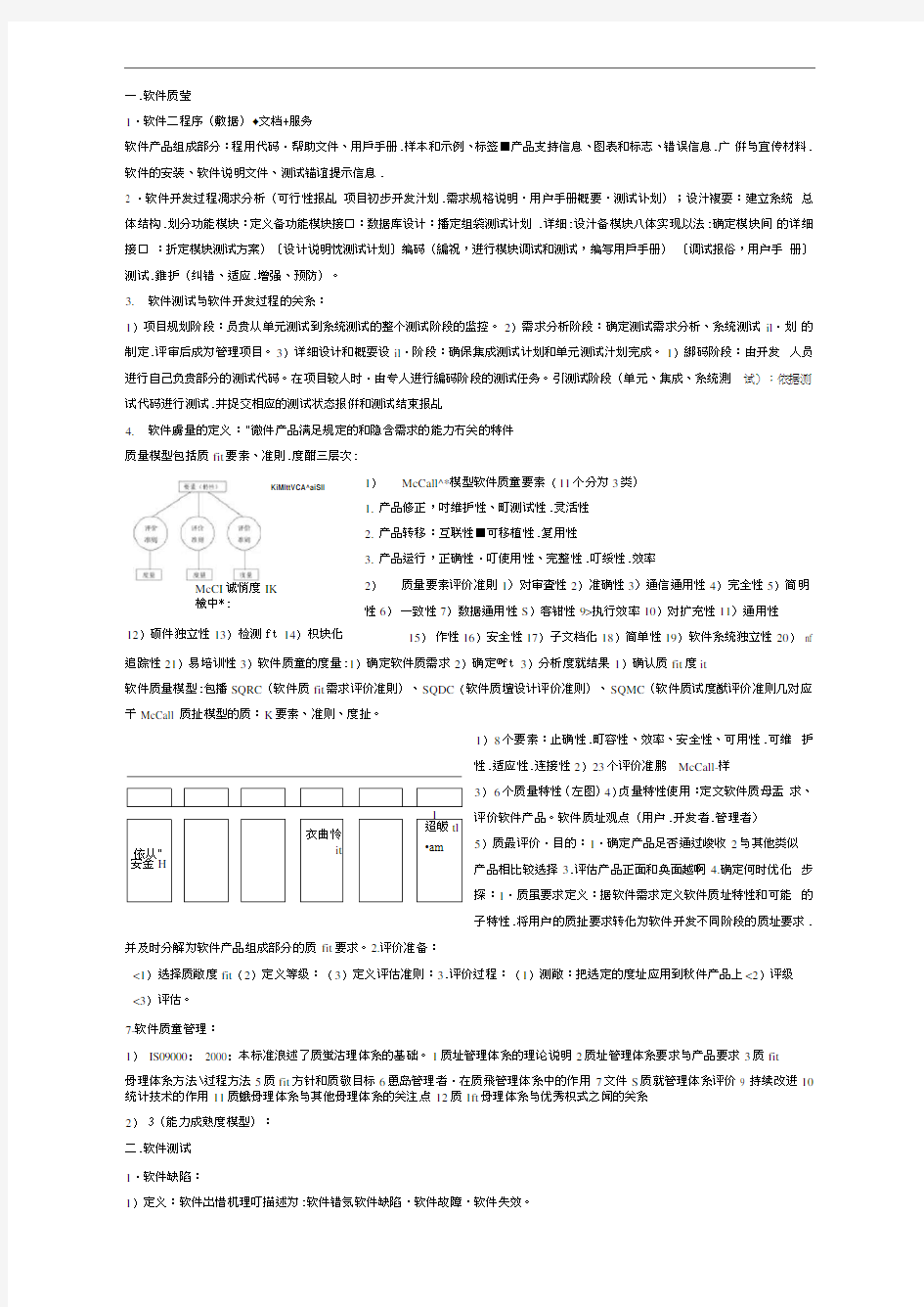 中科大软院软测期末复习提纲知识点