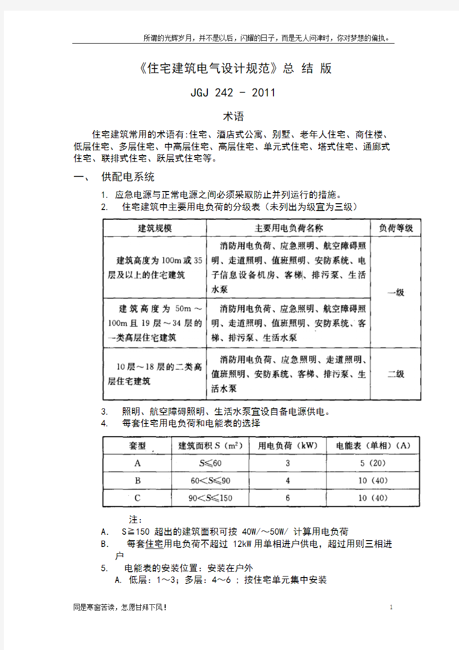 最-新住宅建筑电气设计规范(总结版)(新)