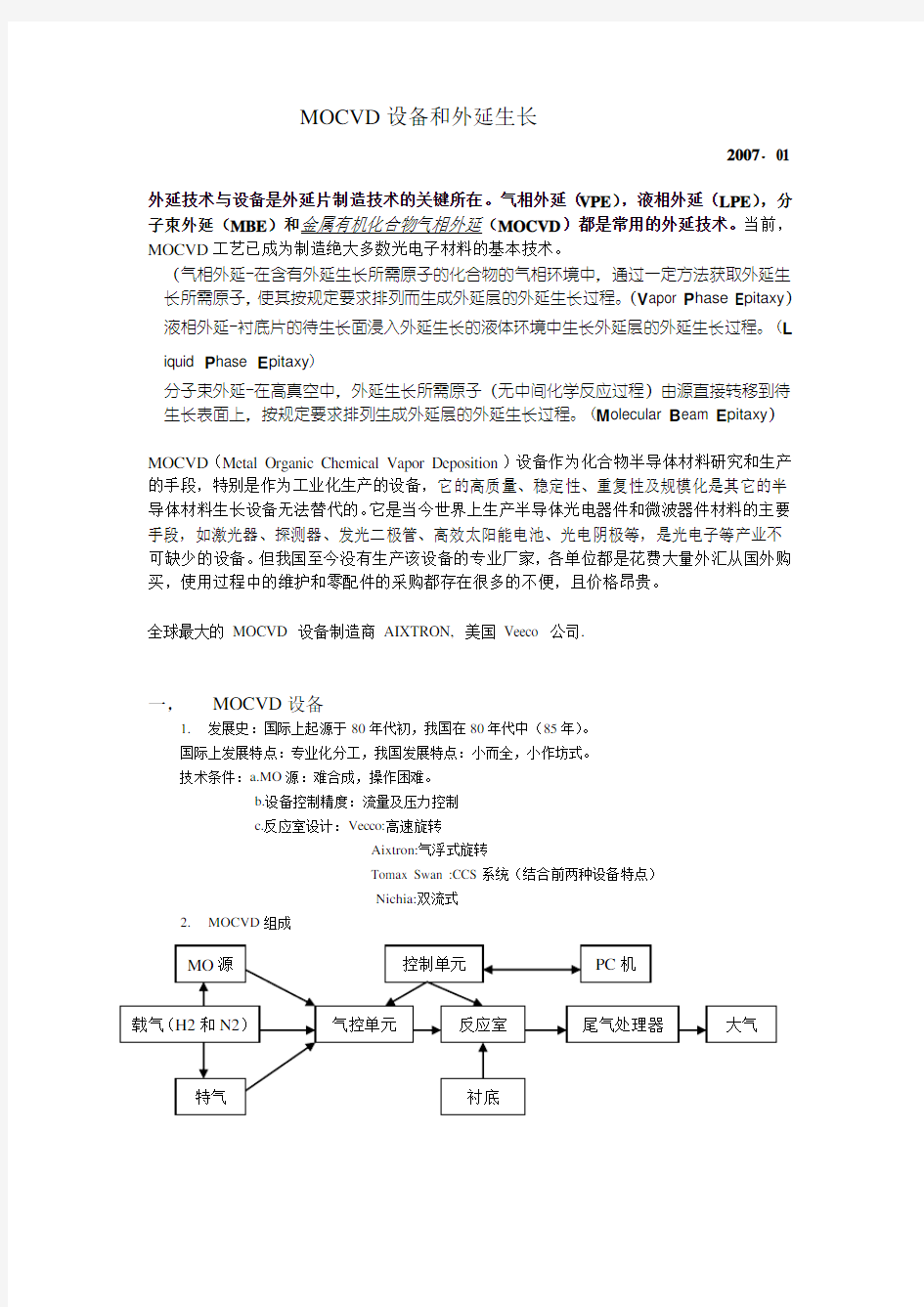 MOCVD和LED基础知识介绍