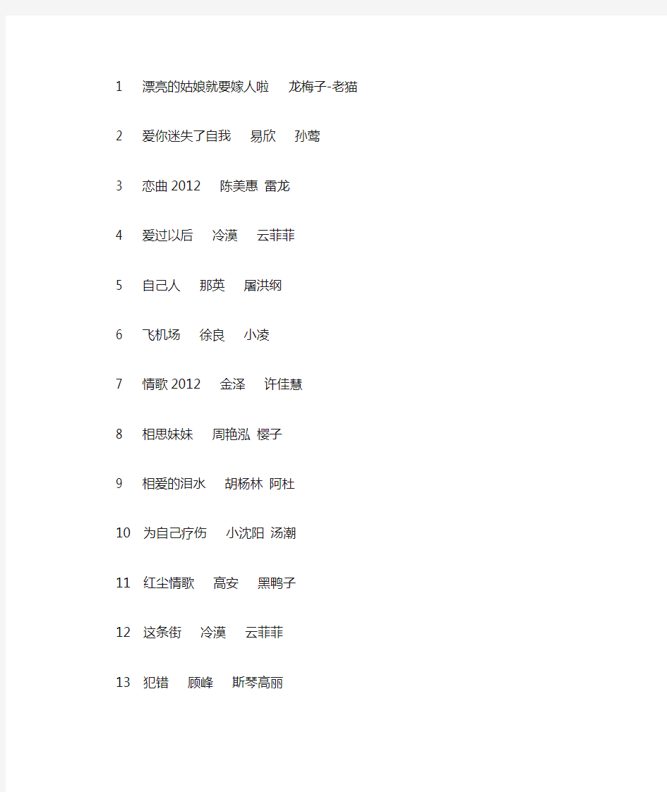 最新最好听的情歌对唱经典人声13CD