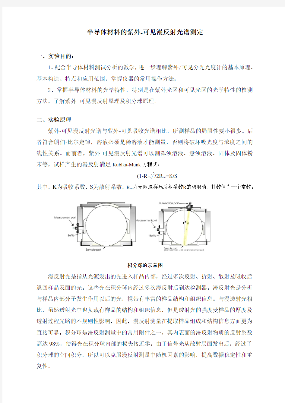 半导体材料的紫外-可见漫反射光谱测定