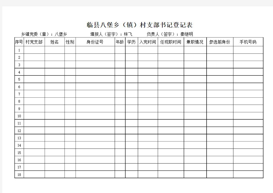 村干部统计表