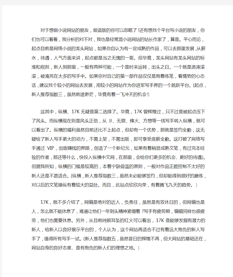 关于小说网站