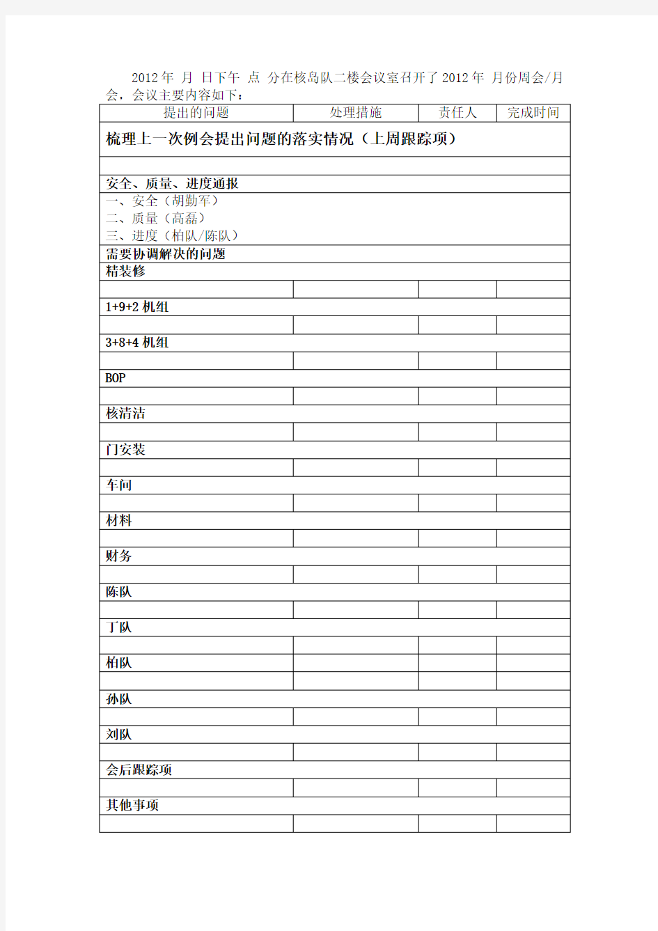 会议纪要模板