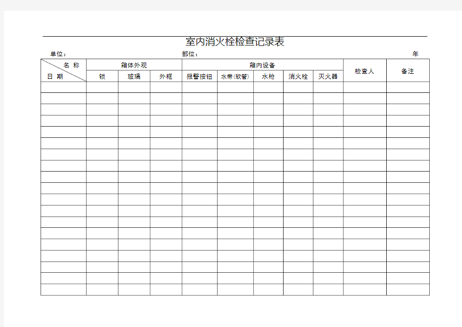 室内消火栓检查记录表