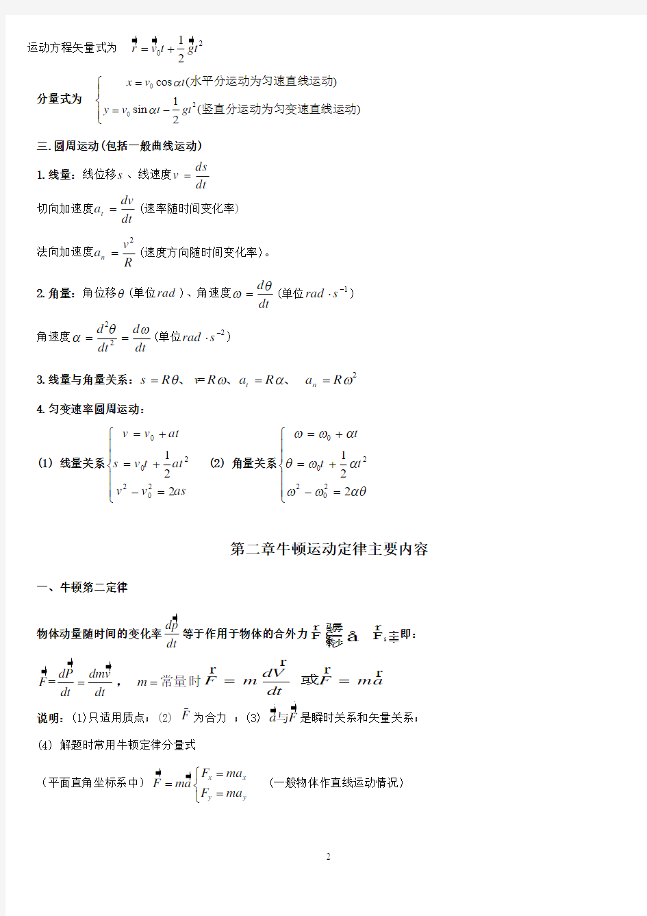 大学物理知识点总结讲解