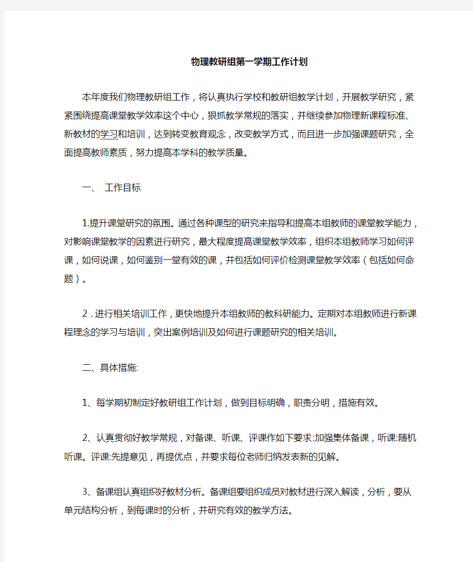 物理教研组计划