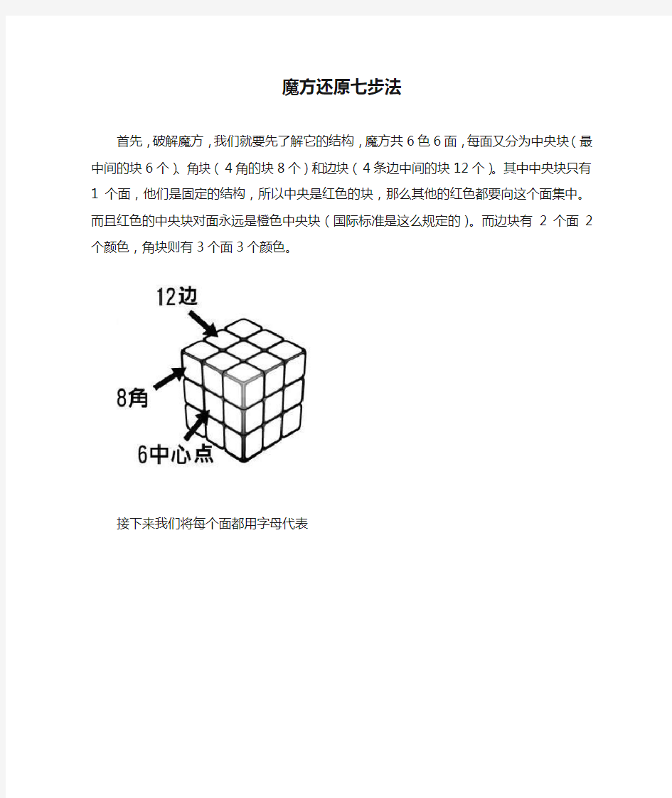 魔方还原七步法