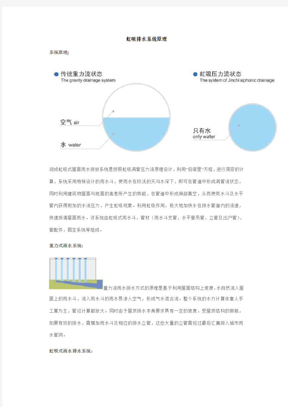 虹吸排水系统原理