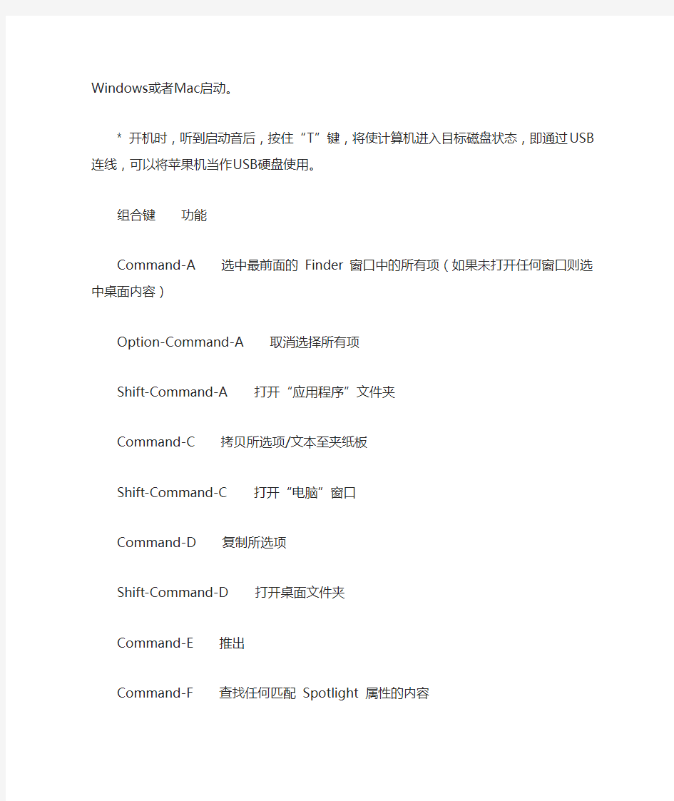 (完整版)mac电脑快捷键大全,推荐文档
