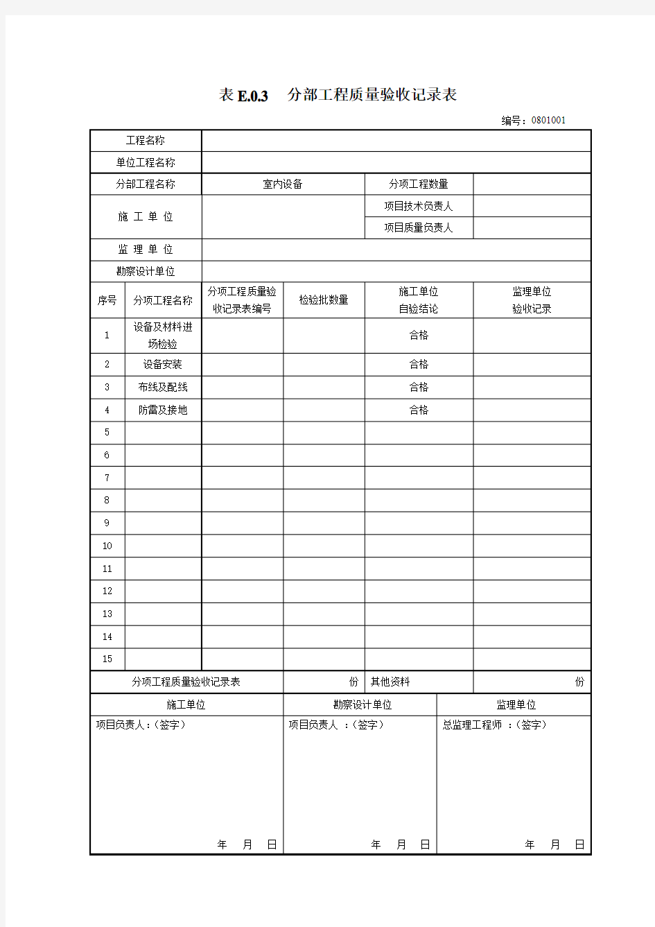 分部工程验收记录表(2019验标)