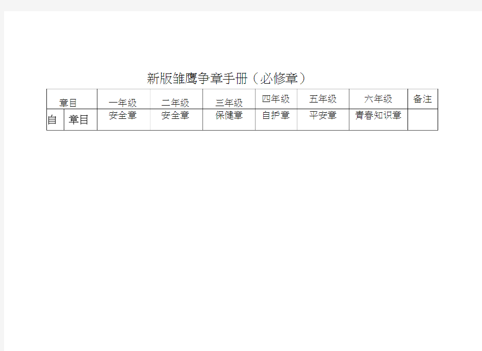 小学新版雏鹰争章手册