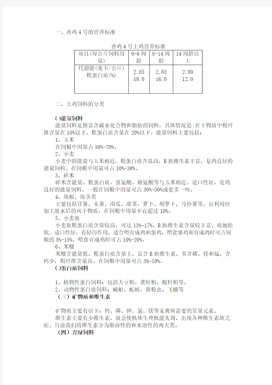 土鸡养殖---自配料的选择与配制