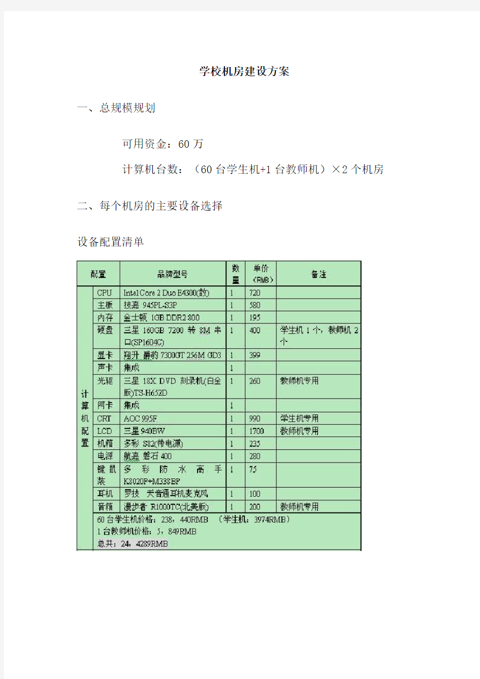 学校机房建设方案