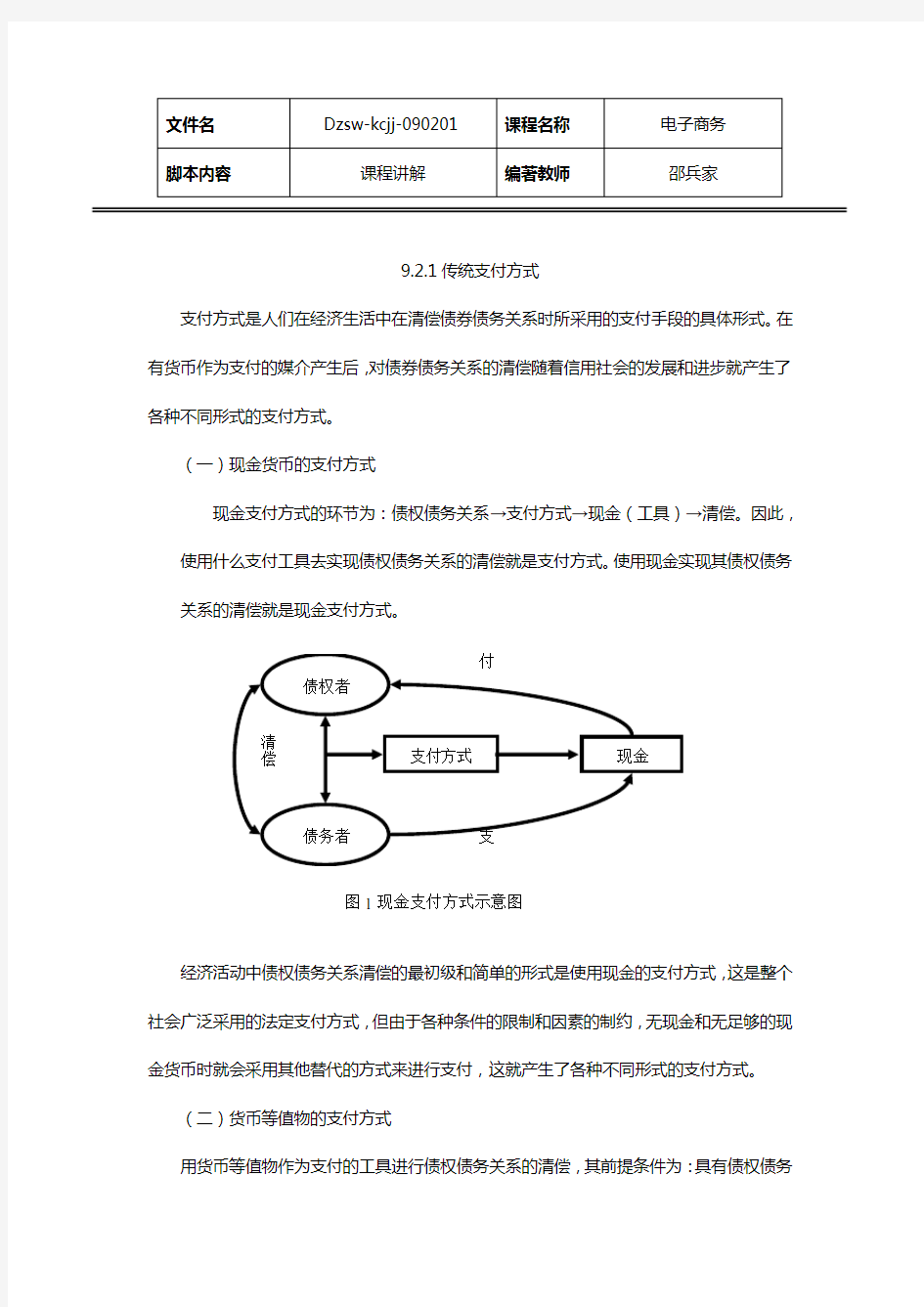 传统支付方式