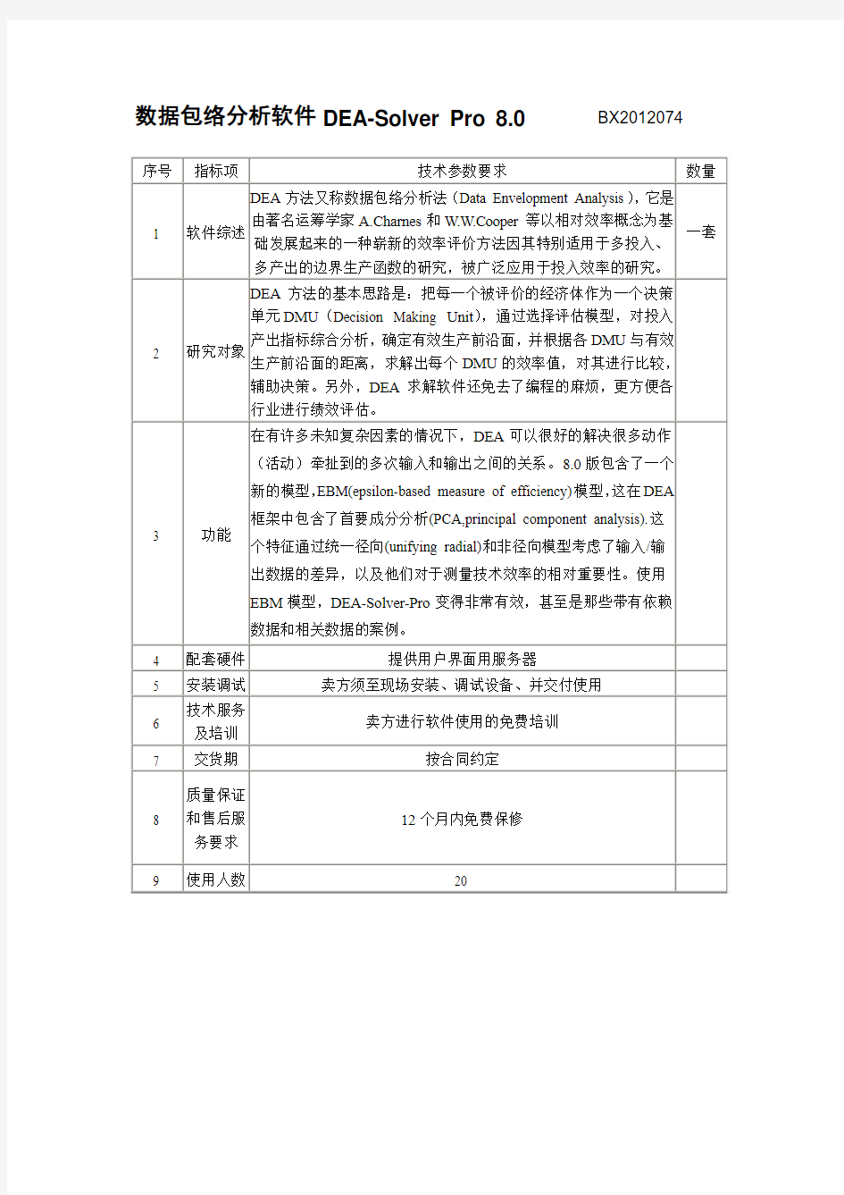 数据包络分析软件