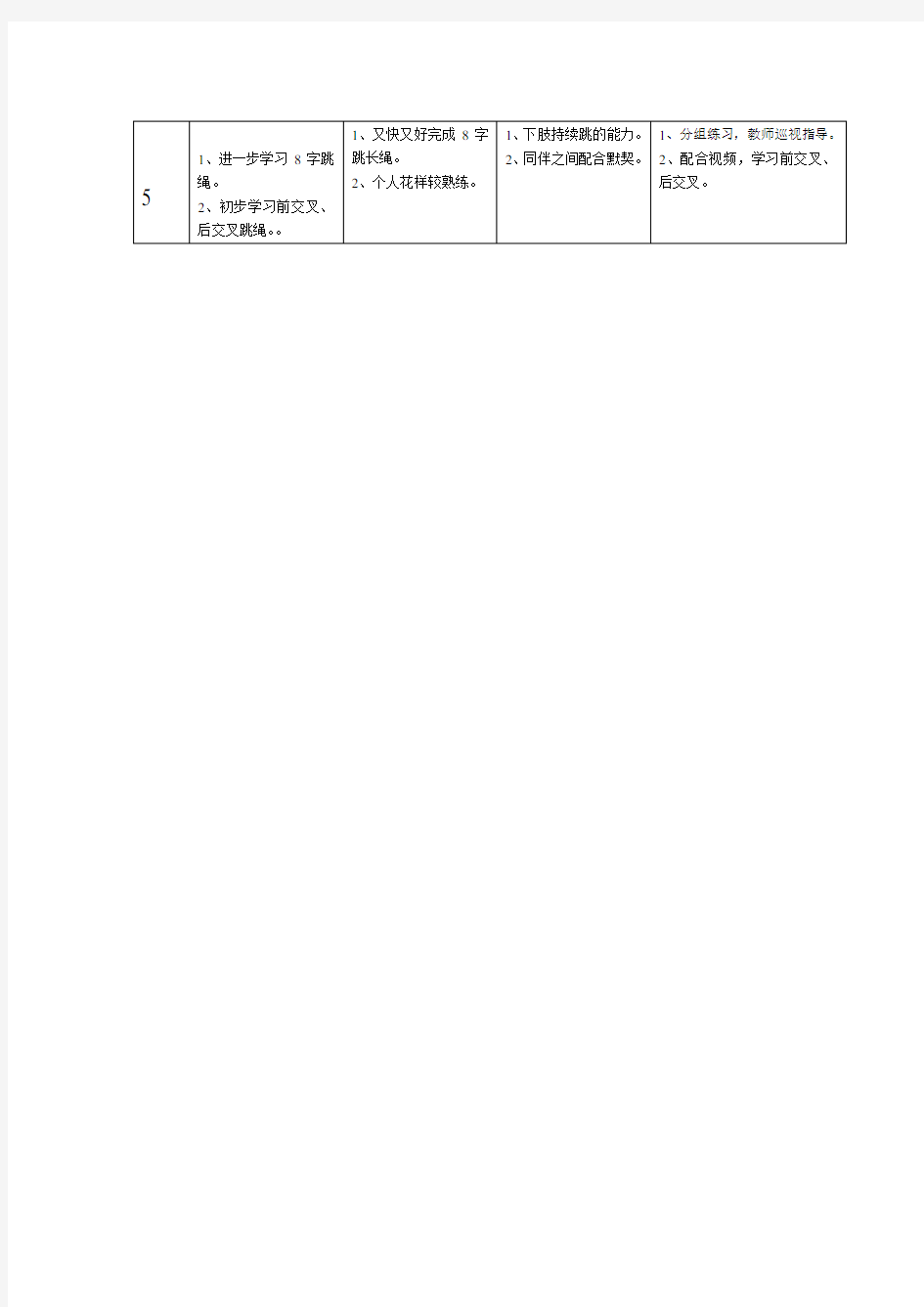 跳绳单元教学计划28136