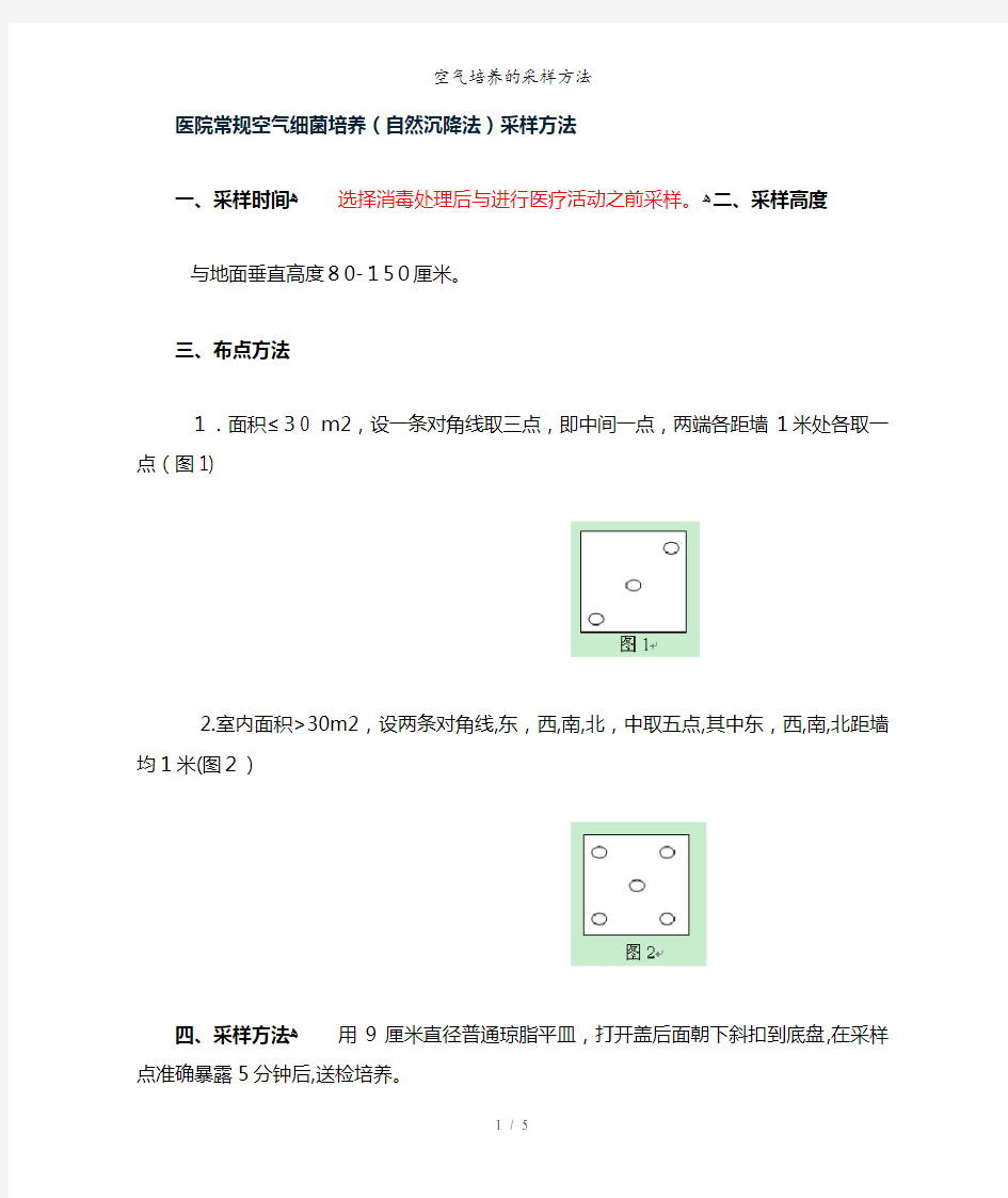 空气培养的采样方法