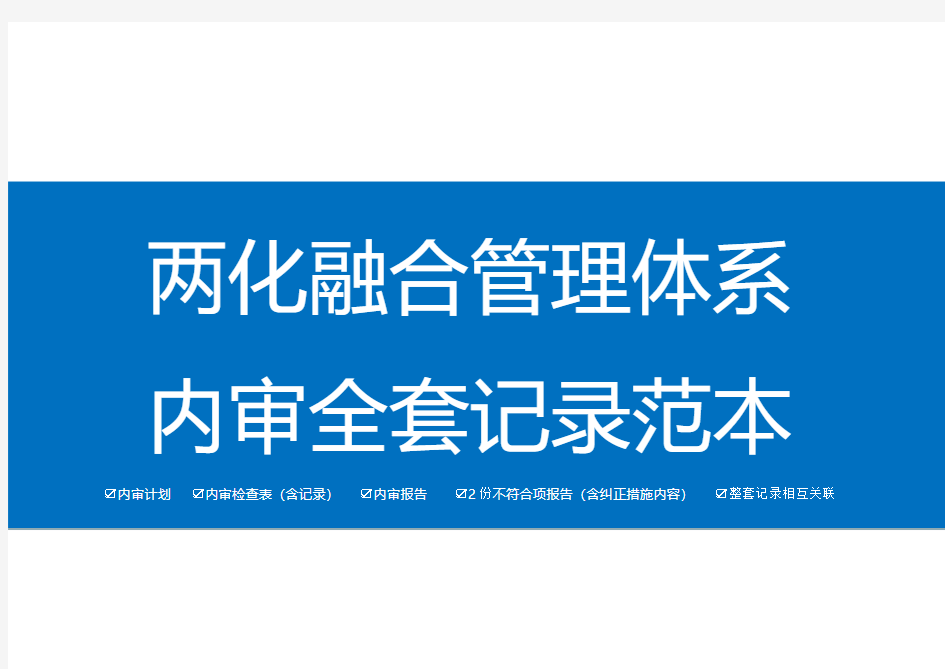 两化融合管理体系内审全套记录范本汇编(含审核计划审核检查表审核报告等)