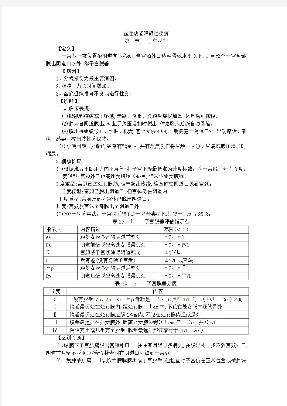 盆底功能障碍性疾病