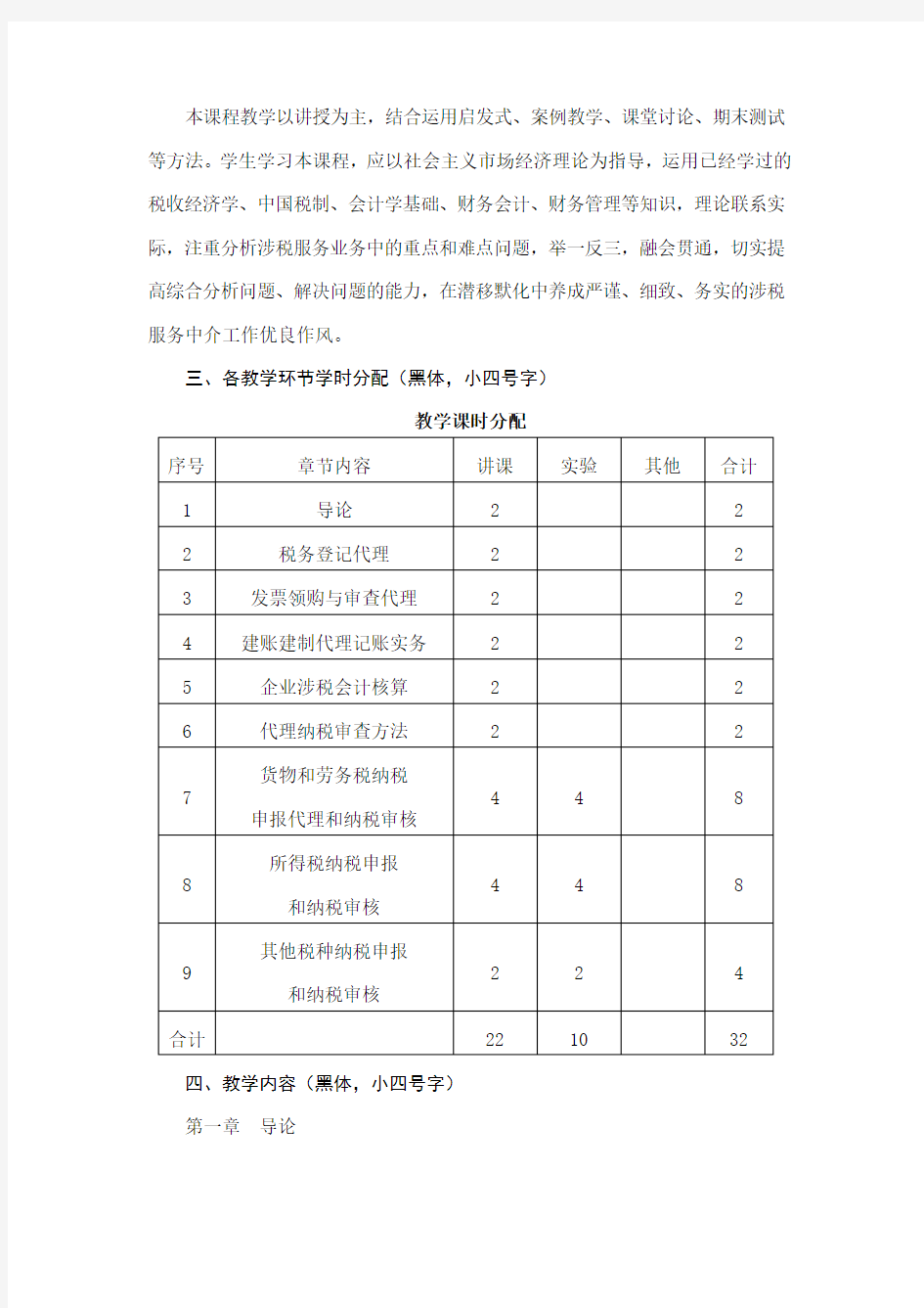 涉税服务实务(32课时)_课程大纲