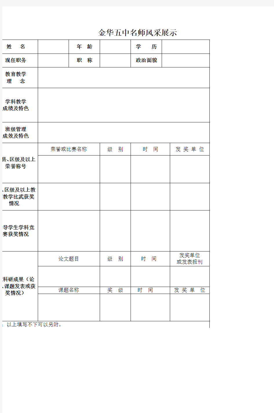 金华五中名师风采展示