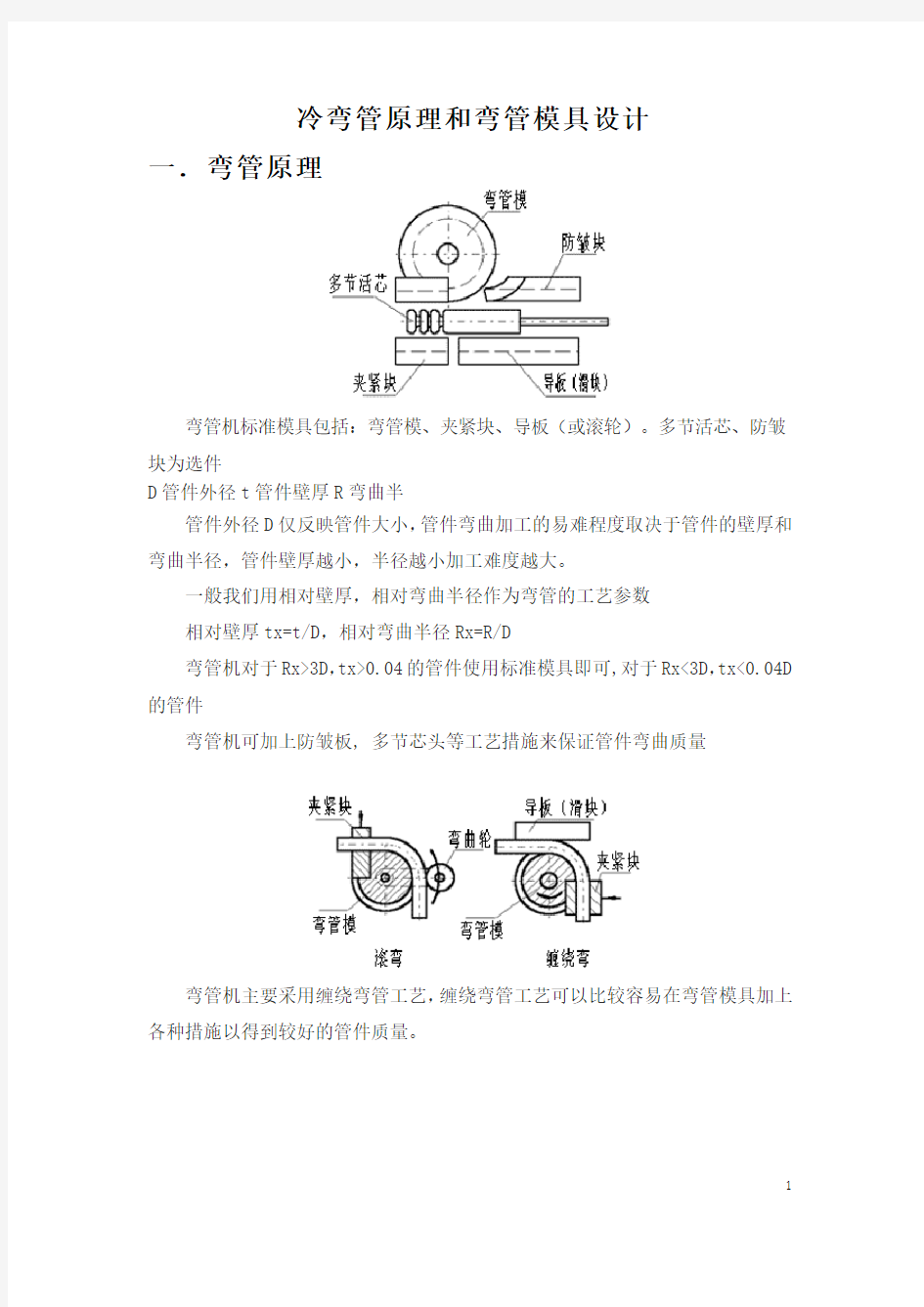 弯管原理和弯管模具设计