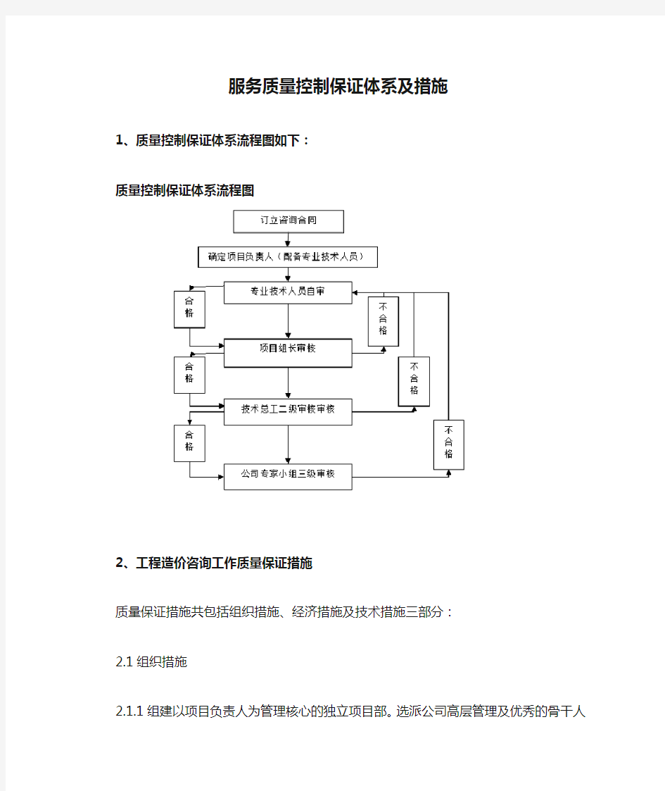 服务质量控制保证体系及措施