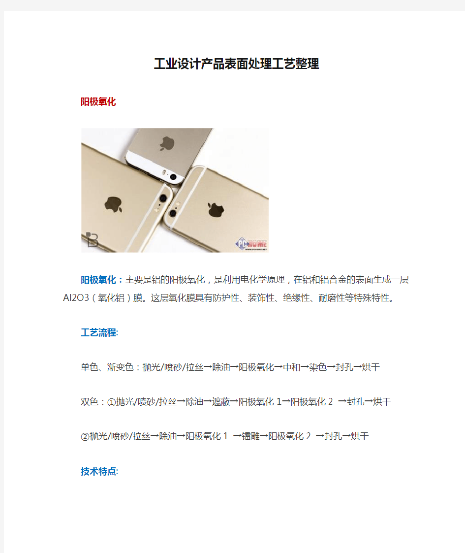 工业设计产品表面处理工艺整理