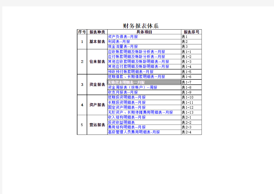 财务报表模板  全套