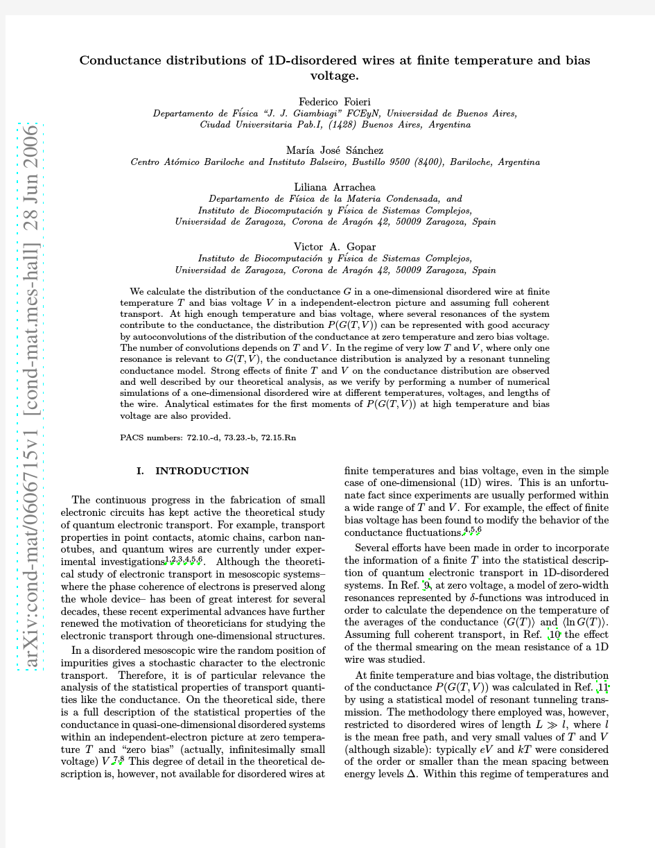 Conductance distributions of 1D-disordered wires at finite temperature and bias voltage