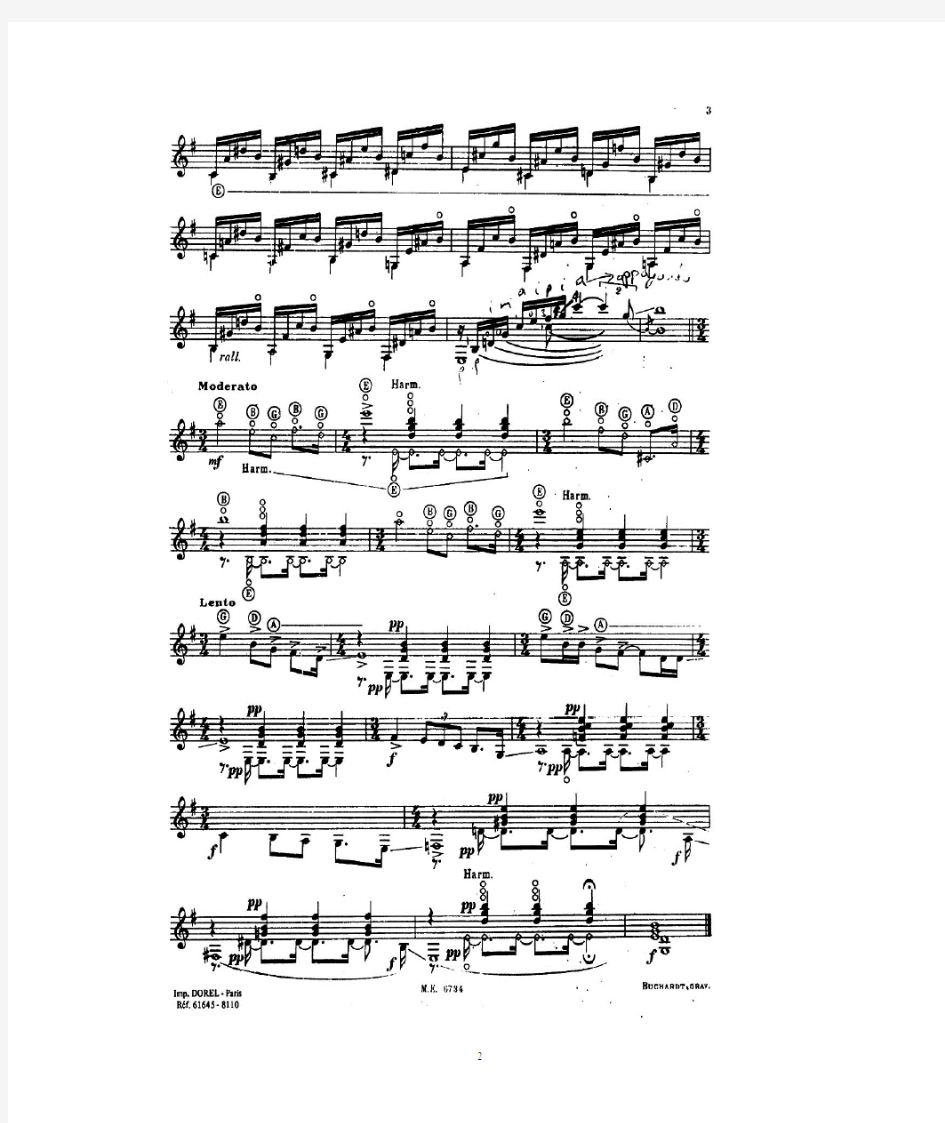 前奏曲第四号,Prelude No. 4;维拉·罗伯斯,Villa-Lobos(古典吉他曲谱)