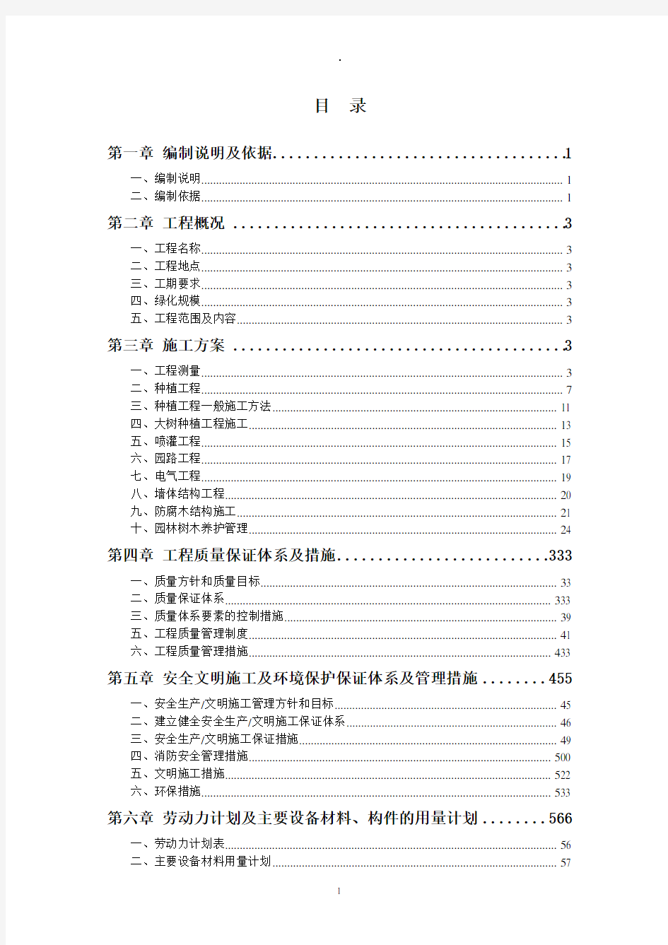 一个医院园林绿化施工组织设计