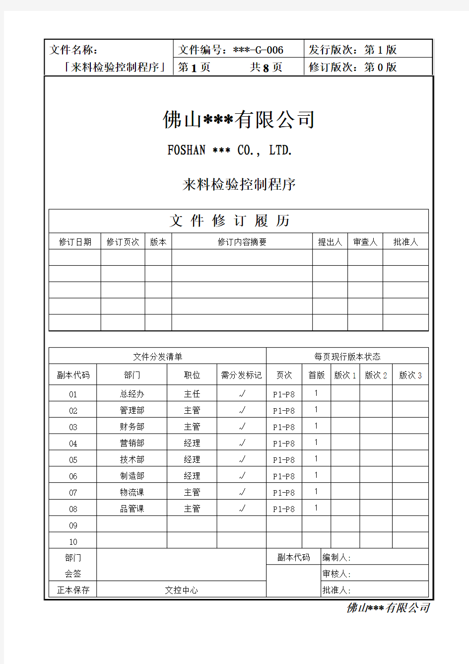 来料检验控制程序