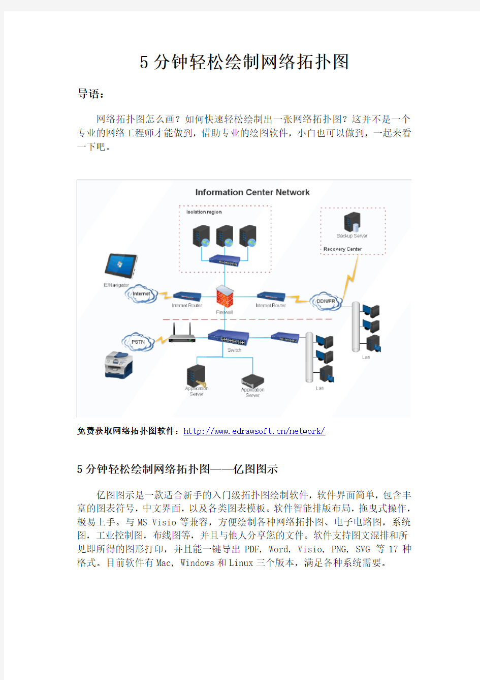 5分钟轻松绘制网络拓扑图