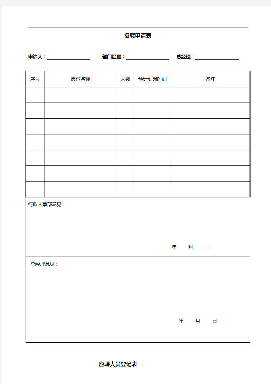 办公室常用表格大全(可以修改版)