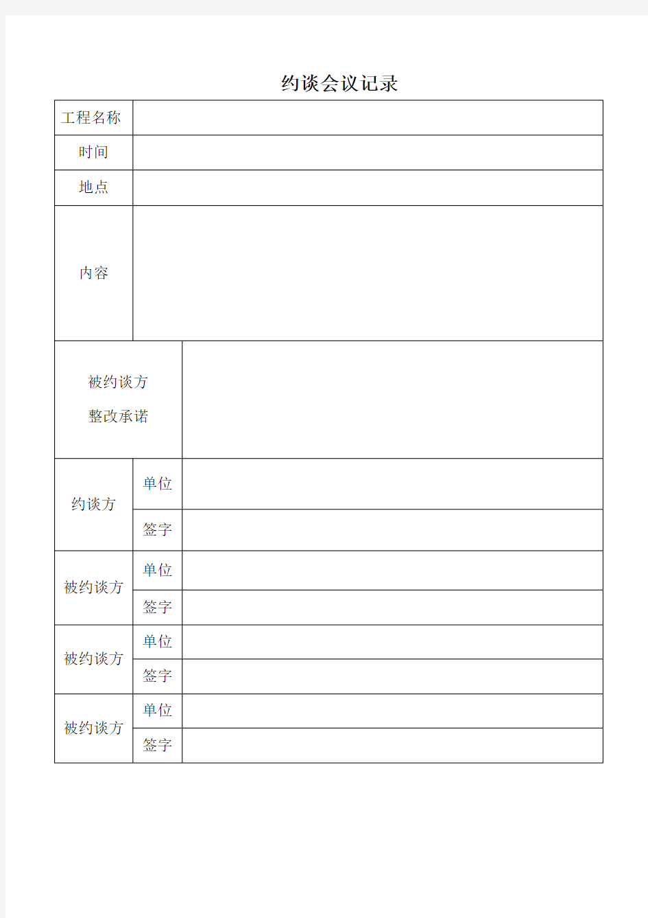 约谈会议记录