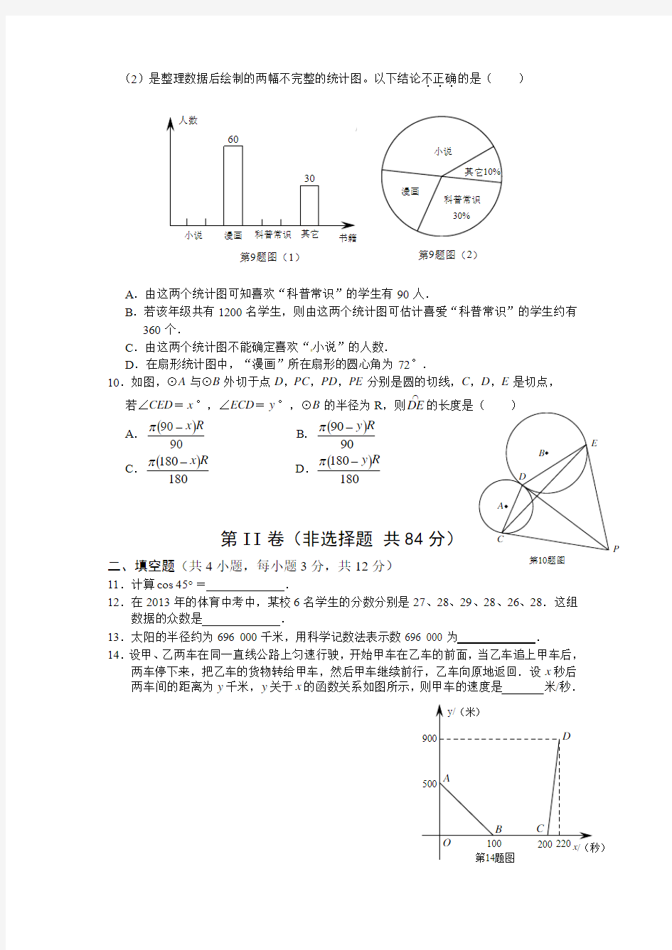 2013年湖北省武汉市中考数学试题(含答案)