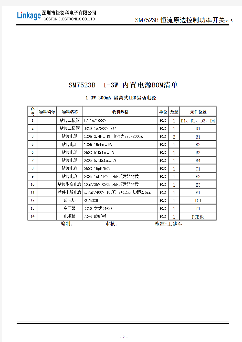 SM7523B 1-3W小功率AC DC开关电源管理IC芯片内置电源方案