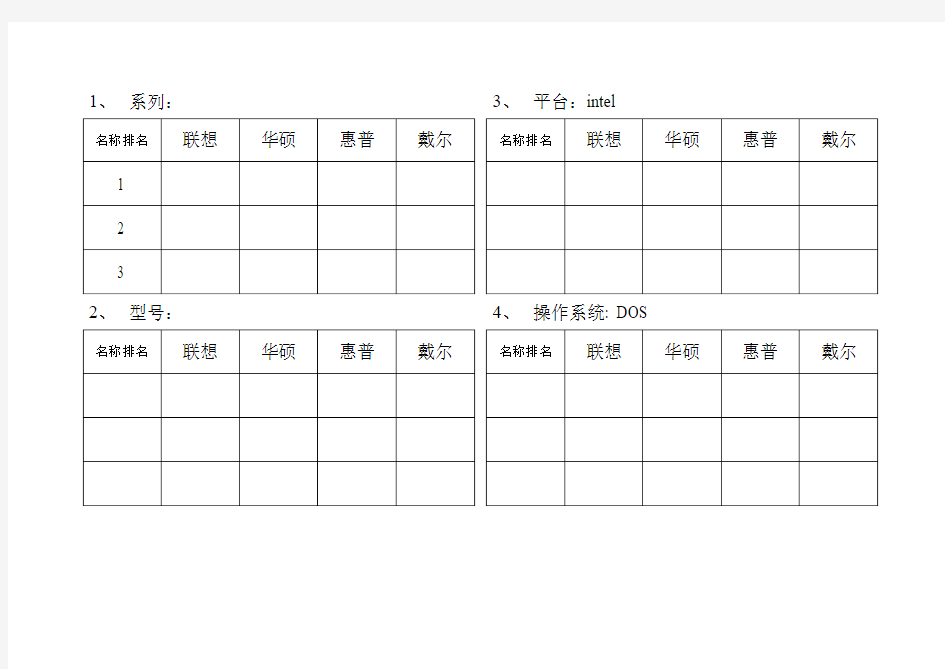 买笔记本电脑参数对照表