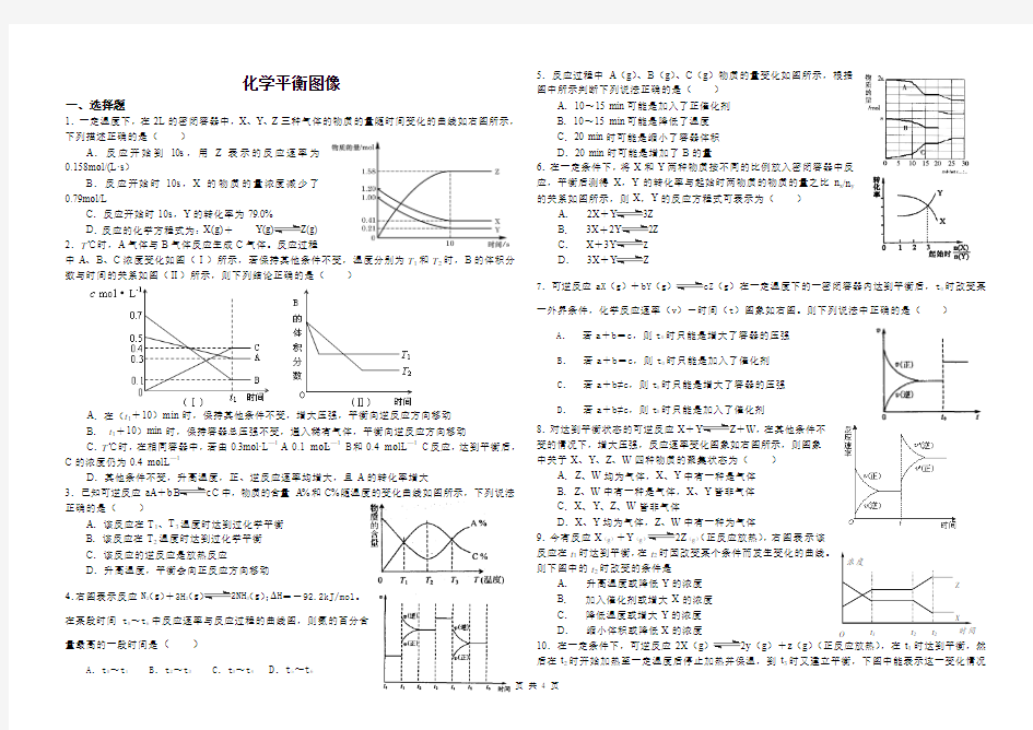 2.3.4《化学平衡》练习(化学平衡图像)